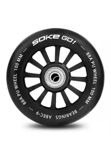 Stunt Scooter Roller 100 mm schwarz - 2 Stück