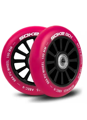 Stunt Scooter Roller 100 mm pink - 2 Stück