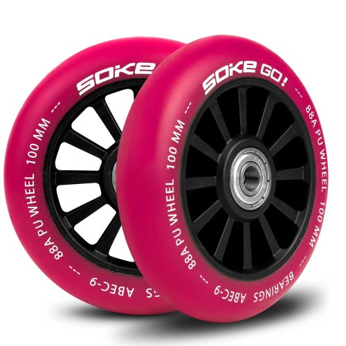 Stunt Scooter Roller 100 mm pink - 2 Stück