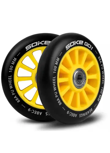 Stunt Scooter Roller 100 mm gelb - 2 Stück