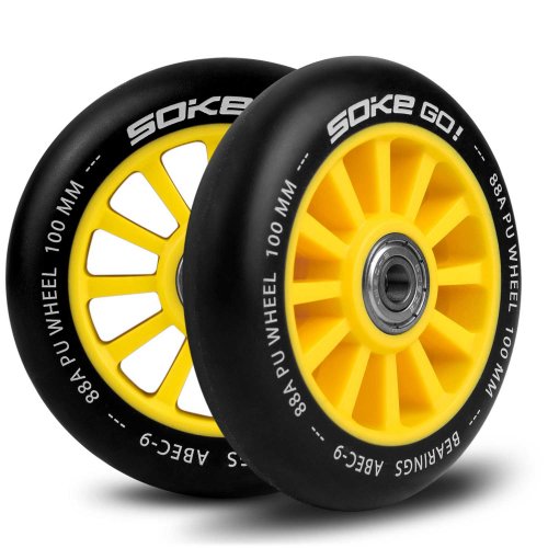Stunt Scooter Roller 100 mm gelb - 2 Stück