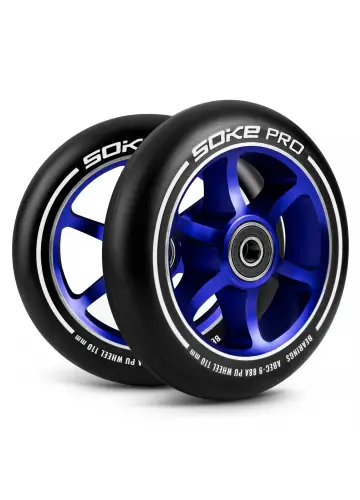 Stunt Scooter Roller 110 mm dunkelblau - 2 Stück