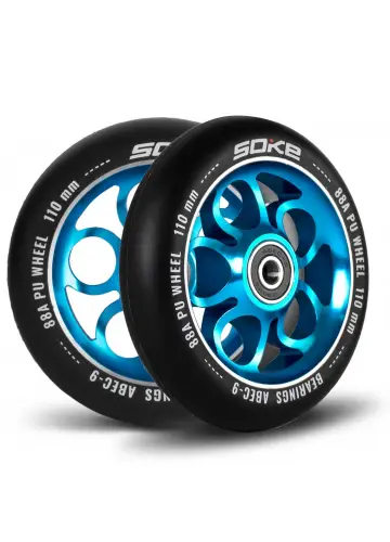 Stunt Scooter Roller 110 mm blau - 2 Stück