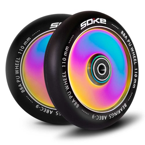 Stunt Scooter Roller 110mm Hohlkern rainbow - 2 Stück