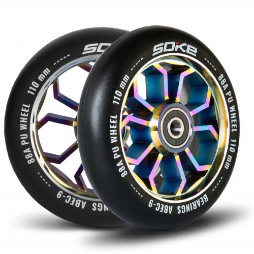 Stunt Scooter Roller 110 mm rainbow - 2 Stück