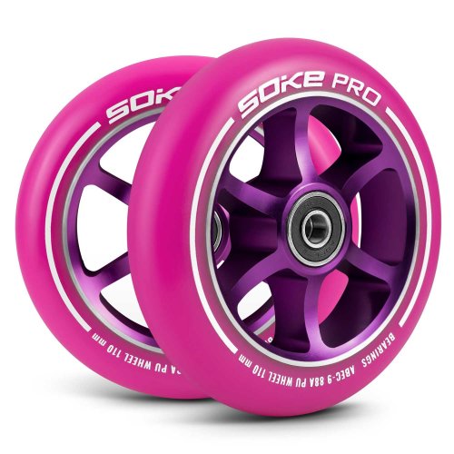 Stunt Scooter Roller 110 mm pink - 2 Stück