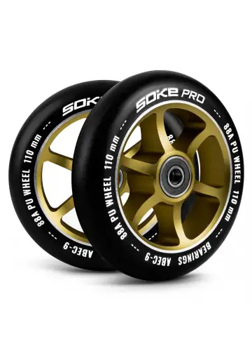 Stunt Scooter Roller 110 mm gold - 2 Stück