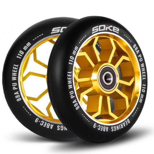 Stunt Scooter Roller 110 mm gold - 2 Stück