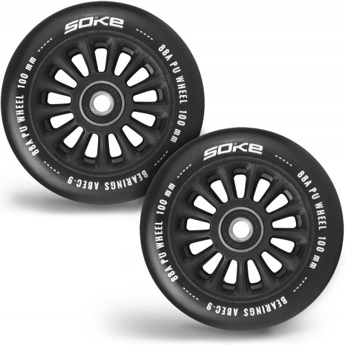 Stunt Scooter Roller W100 mm schwarz - 2 Stück